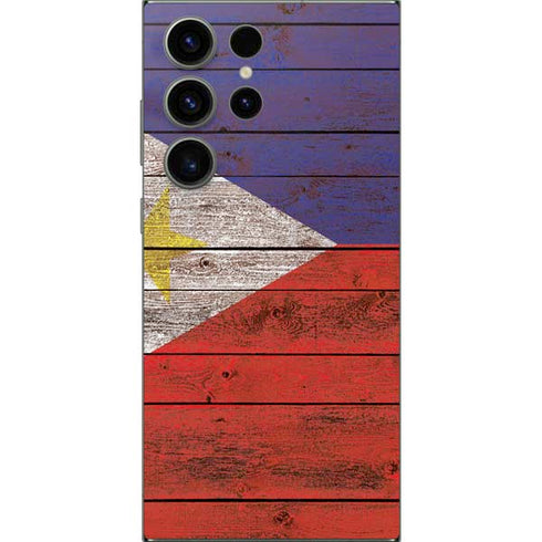 Philippines Flag Dark Wood Galaxy S25 Ultra Skin